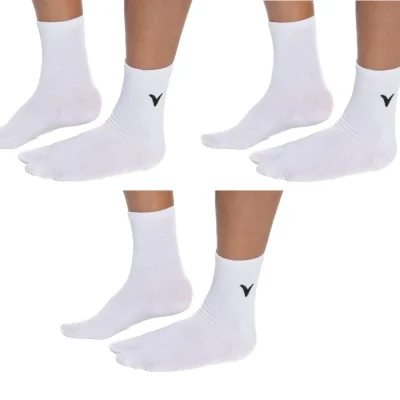 3 Pairs - V-Toe Flip Flop Tabi Socks White Solid